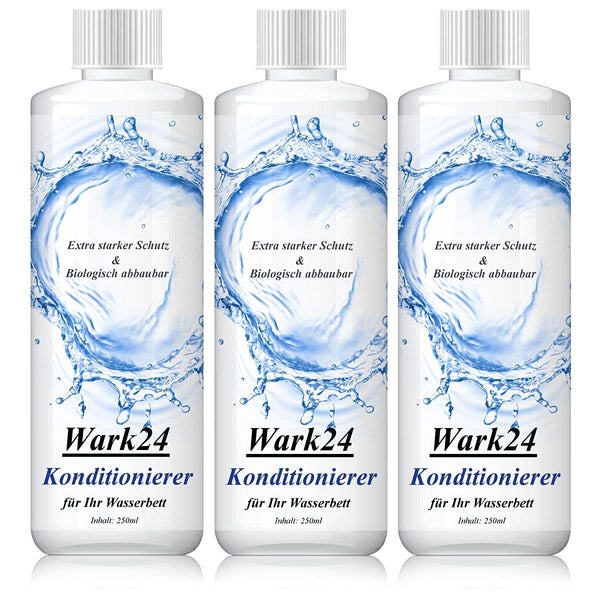 Wark24 Waterbed Conditioner 250ml - Extra strong protection - 20% active ingredient content - Biodegradable - effectively combats bacteria, fungi, yeasts, and algae (3-pack)