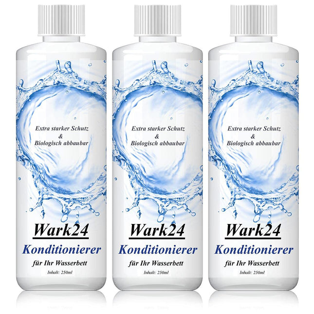 Wark24 Waterbed Conditioner 250ml - Extra strong protection - 20% active ingredient content - Biodegradable - effectively combats bacteria, fungi, yeasts, and algae (3-pack)