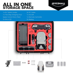 29.5 x 26.6 x 14.2 cm Waterproof Portable Case, JOYCEMALL Professional Large Compact Anti-Crash Carrying Case Hard Shell Storage Box Compatible with DJI Mavic Mini 2 Drone Accessories Full Protection Black