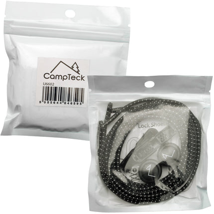 CampTeck U6602 Quick-Release Shoelaces, Elastic Shoelaces with Quick Lacing System - Black - 1 Pair