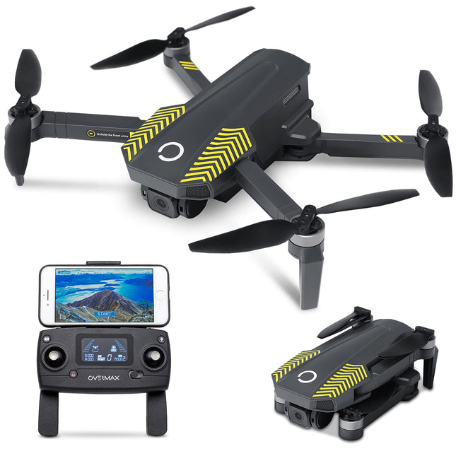 OVERMAX X-Bee 9.5 FOLD RC Remote-Controlled Drone with 4K Camera, FPV WiFi Live, Class C0, GPS, Range 600m, Battery 1820 mAh, Flight Time up to 22 min, Speed ​​up to 40 km/h, LEDs