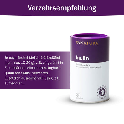 Sanatura Inulin – 250 g Inulin Powder – vegan and gluten-free – Active fiber from chicory root