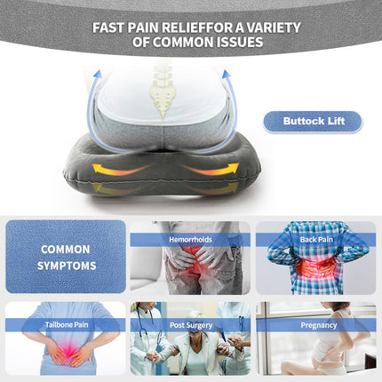 Multifunctional Seat Cushion, Inflatable Donut Pillow – Hemorrhoid Pillow for Coccyx, Post-Surgical Pain, Postpartum Pregnancy, Sciatica, Bedsores – Orthopedic Seat Cushion