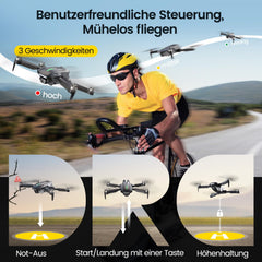 DEERC Drone with 1080P Camera for Kids, RC Quadcopter D75 Foldable with Wifi Transmission, Long Flight Time, Brushless Motor, Altitude Hold, One Key Start Drone Game Gift for Beginners Boys, C0
