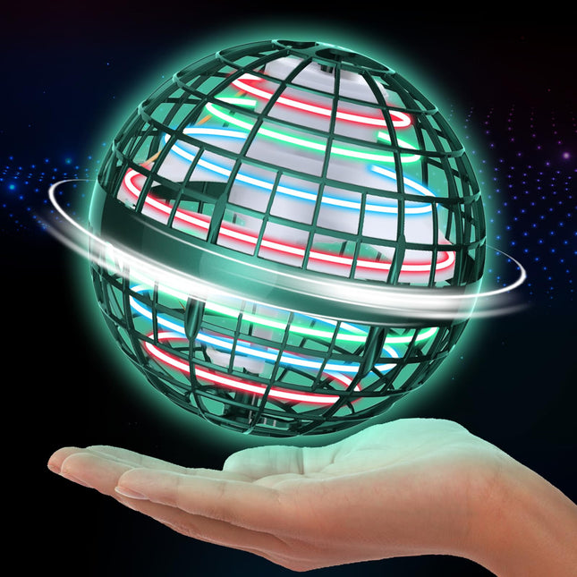 2025 Hover Ball Flying Ball - Flying Orb Ball Magic Spinner with LED Light Drone for Kids Boomerang Aircraft Toy Gifts for Boys Girls Indoor Outdoor Fidget UFO (Green)