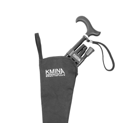 KMINA PRO - Folding Walking Stick, Height Adjustable, Elegant, Men Black, Aluminum, Women, Foldable