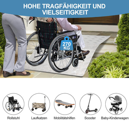 Hebitod door threshold ramp, wheelchair ramp, threshold ramp, access ramp, bridge threshold ramp for wheelchair, threshold bridge, bridge ramp, aluminum ramp wheelchair, 60 x 70 x 10 cm