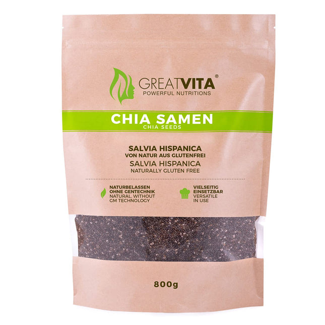 GreatVita Chia Seeds 800g, natural and non-GMO