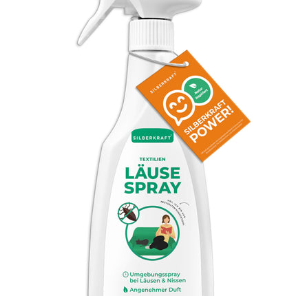 Silberkraft Lice Spray for Textiles, Environmental Spray, Lice-Ex Spray for the Environment, Remedy for Nits, with Lemon Scent (500 ml)