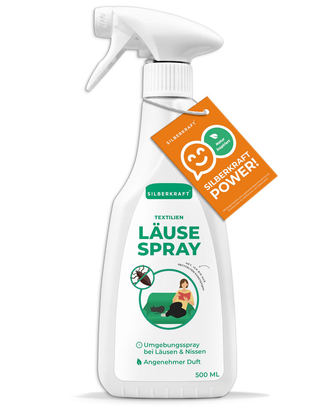 Silberkraft Lice Spray for Textiles, Environmental Spray, Lice-Ex Spray for the Environment, Remedy for Nits, with Lemon Scent (500 ml)