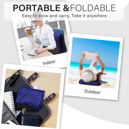 LuxoCare Inflatable Pillow Portable Wedge Pillow - Body Positioner, Lightweight Wedge Pillow for Sleeping, Leg Elevator, Use in Bed, Outdoor Foldable Side Sleeper Pillow