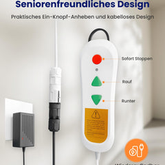 VOCIC Standing Aids, Electric, multifunctional stand-up chair, height adjustable up to 68 cm, seniors' assistance when getting up from the floor, load capacity up to 136 kg
