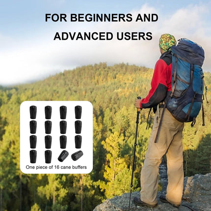 16 pcs Trekking Pole Bumpers, Trekking Pole Tips, Trekking Pole Shock Absorbers, Trekking Poles, Asphalt Mountains, Trekking Plug Accessories