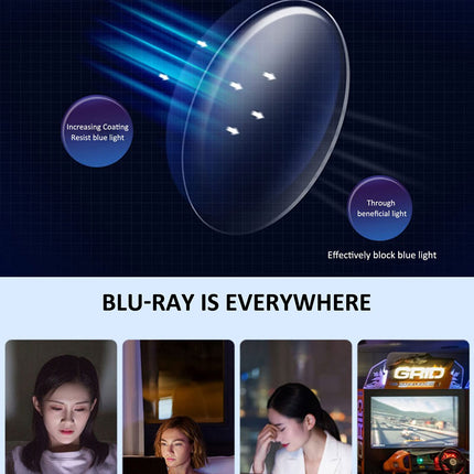 MAGIMODAC blue light filter reading glasses large women men computer glasses reading glasses visual aid glasses computer reading glasses with/without prescription (transparent, 0.00)