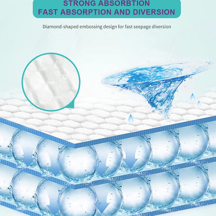Disposable incontinence pads for people with bladder weakness | 10 pieces | Hygiene pads for newborns | Adults, the elderly, pets | 6-ply absorbent incontinence pads 60x90 cm