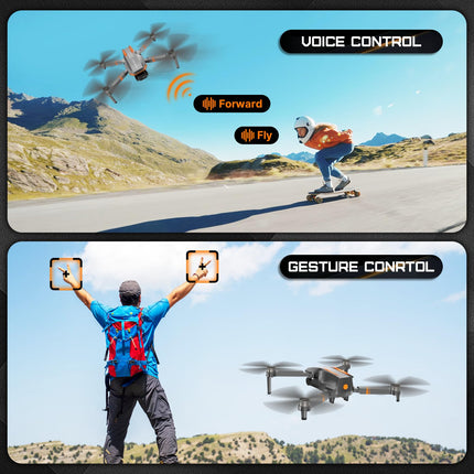 Brushless Motor Drone with Camera, Foldable Drone with LED Lights, 30-Min Long Flight Time, RC Quadcopter for Beginners Adults