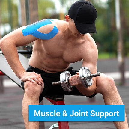 3 Rolls of Kinesiology Tape (5m x 5cm), Professional Kinesiotapes Physio Tape Sport Tape Set, Waterproof &amp; Skin-friendly Kinesiotape, for Muscle Support, Knee Pain, Elbow and Shoulder