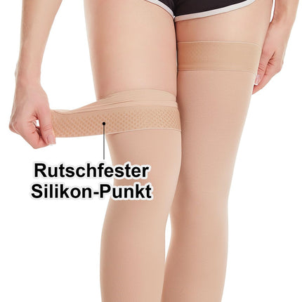 20-30 mmHg Medical Compression Stockings for Women &amp; Men Class 2, Closed Toe Long Support Stockings Thrombosis Stockings with Silicone Band for Varicose Veins Edema Flight (Beige, 3XL)