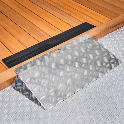Door threshold ramp short - can be used for height differences of 12-15 cm - total length 40 cm silver