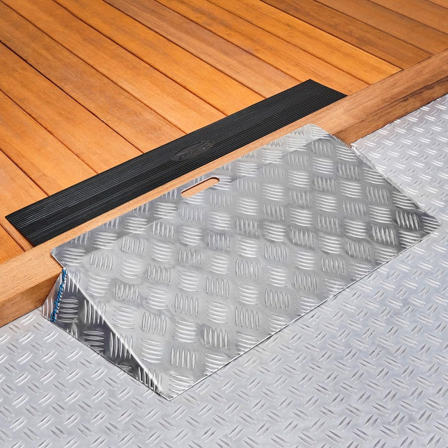Door threshold ramp short - can be used for height differences of 12-15 cm - total length 40 cm silver