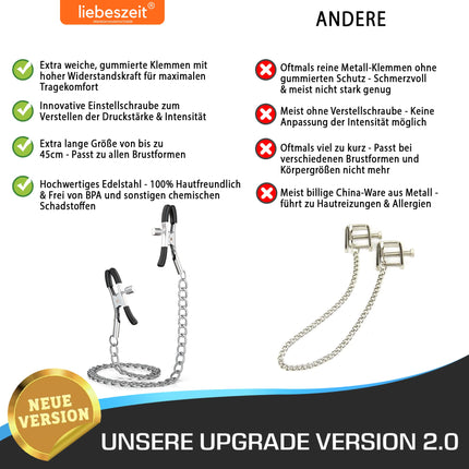 LIEBESZEIT© Nipple Clamps Nipples - NEW 2025 - Adjustable Nipple Clamps Nipple Clamps SM Fetish Sex Toys for Women Men Couples BDSM Toys Sex Toys Bondage Sex Toy Set Nipple Chain