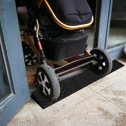 Door threshold ramp, wheelchair access ramp, wheelchair ramp, non-slip threshold ramp for doors, stairs, steps, sweeping robots, mobility scooters (black, 100 * 12 * 5cm)