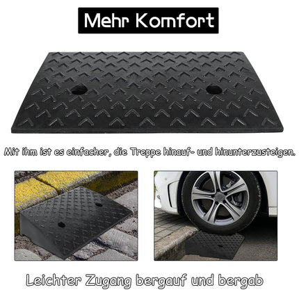 NAIZY 2pcs Curb Ramp Rubber 10cm High Door Threshold Ramp Portable Rubber Ramp Non-Slip Access Ramp Door Threshold for Car, Wheelchair