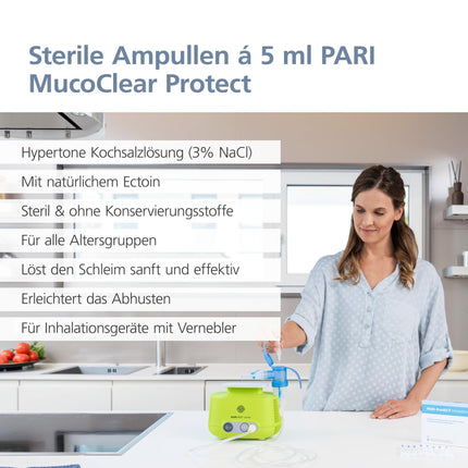 MucoClear Protect inhalation solution liquefies mucus in the lungs, 20 single-dose containers