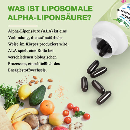 Liposomal Alpha Lipoic Acid Softgels 1500mg per serving, with Acetyl-L-Carnitine 900mg, Ubiquinol 100mg, and Vitamin E 15mg, 4-in-1 Formula (60 Caplets (1 Pack))