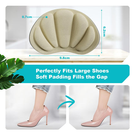 SURFOU Heel Pads for Shoes That Are Too Big, Memory Foam Heel Protector, Shoe Insoles Protector Against Blisters, Friction and Anti-Slip Heel Protection Pads, 6 Pairs