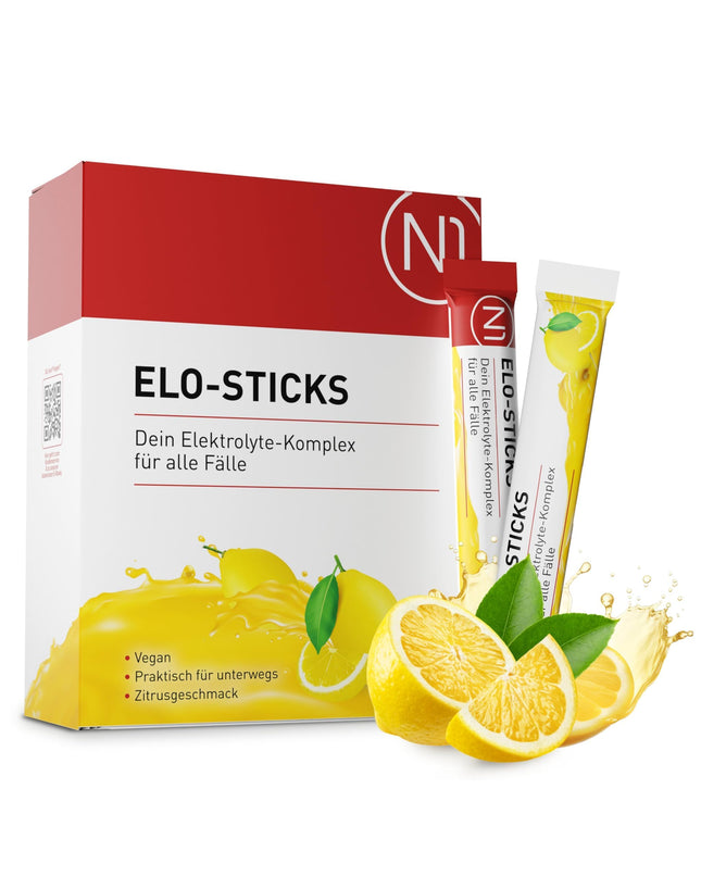 N1 Elo-Sticks Electrolyte Powder 20 Sticks (Best before 08/25) – Electrolyte Powder with Citrus Flavor – Electrolyte Sticks Fast Hydration &amp; Mineral Balance with Salts, Sugars, Minerals VirX Nas