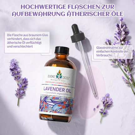 EVOKE OCCU Lavender Oil 118ml, Pure Lavender Essential Oil for Diffuser Skin Massage Candle Soap Making- 4 FL Oz