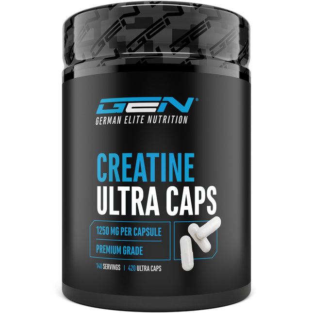 Creatine Ultra Capsules - 420 capsules with 1250 mg of pure creatine monohydrate each - Premium: Ultrafine + mesh factor of 200 - High dosage