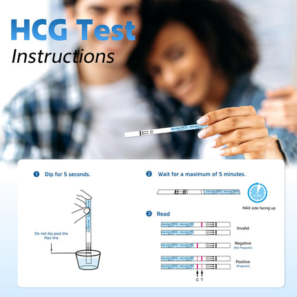 MOMMED Pregnancy Test (HCG55), 55 Pregnancy Test Strips with a Bonus of 55 Urine Collection Cups; Accuracy of over 99% for pregnancy tests