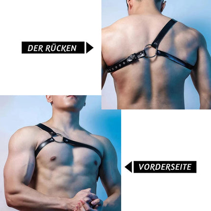 PIIKNUO Harness Men Leather Sexy Underwear for Man Harnesses Leather Adjustable Body Bondage Harness Men Gay Chest Strap Fetish Erotic Harness Men Sexy Chest Harness, for Party Costumes