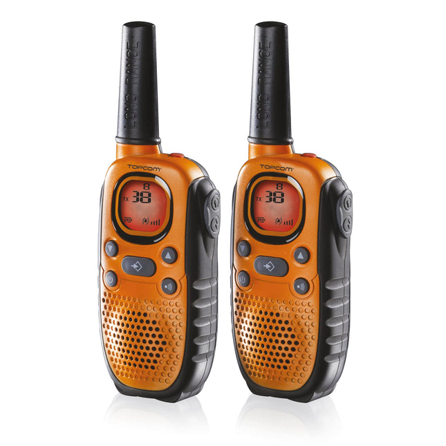 Topcom Walkie Talkie – with 8 channels and a range of up to 10 km – with headset and display, RC-6404