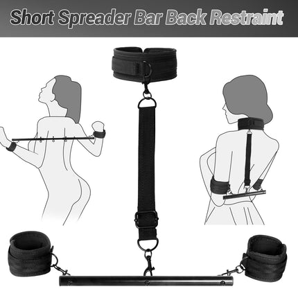 Sevenup Spreader Bar Bondage Sex Toy with Neck Collar, Wrist and Ankle Cuff Sets, BDSM Bondage Set, Adjustable Handcuffs Collar for Adult Couples