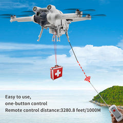 LICHIFIT Drone Airdrop System Universal for DJI Mini 3 Pro/Mini 3 - Compatible, Payload 200g, Remote Control 1000m, Light Gray
