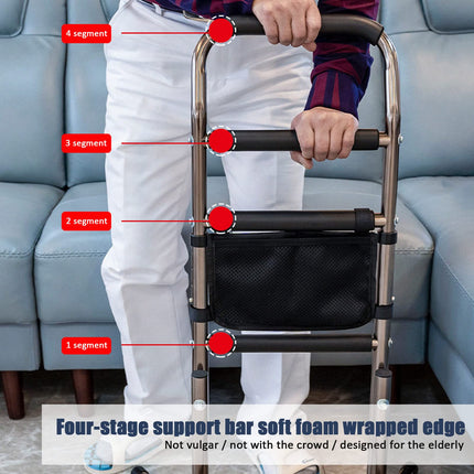 kyaoayo standing and sitting aid, height-adjustable safety handrails, support frame with 3 handles, secure stand, mobility and everyday aids for the elderly, pregnant women and the disabled