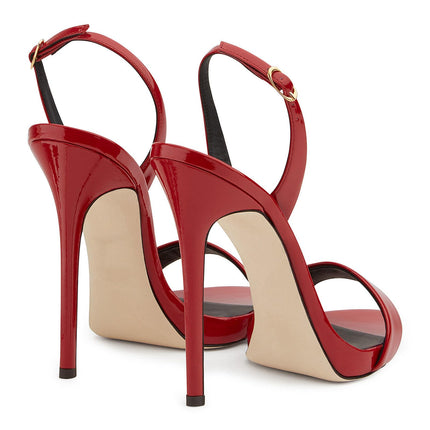 GBBRZKTB High Heels Women Stiletto Open Toe Sandals Slingback Adjustable Ankle Strap Pumps Party Wedding Shoes 12cm, Red-39