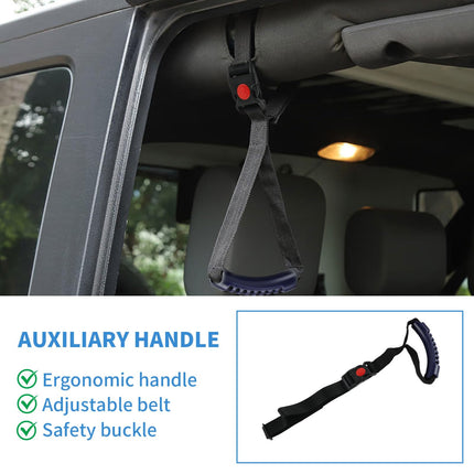 QINGYIWL 2 Pack Car Entry Aid, Car Door Handle for Elderly People, Standing Aid for Seniors, Car Exit Aid for Seniors, Disabled and Injured (Blue)