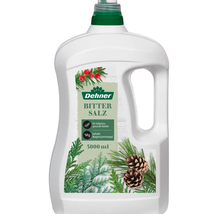 Dehner Epsom Salt, special fertilizer, high-quality liquid fertilizer, fertilizer for thujas / conifers, magnesium sulfate, with immediate effect, 3 l, for approx. 180 l, colorful