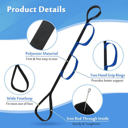 YANAZY Long Leg Lift Strap Rigid Foot Lift, Leg Lift Mobility Aid for Bed, Leg Lift After Hip Replacement Disabled Traction Straps Recovery for Wheelchair, Bed, Car, Couch, 40 Inch