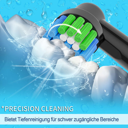16 pieces brush heads compatible with Oral B brush heads, professional brush heads suitable for Oral B electric toothbrushes, 8 white and 8 black.