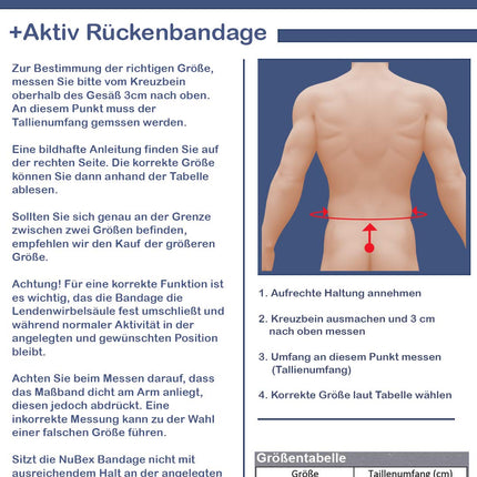 Nutrics | Active Back Brace (Lumbar Brace) | Women and Men | Supportive (XL (111-135cm))