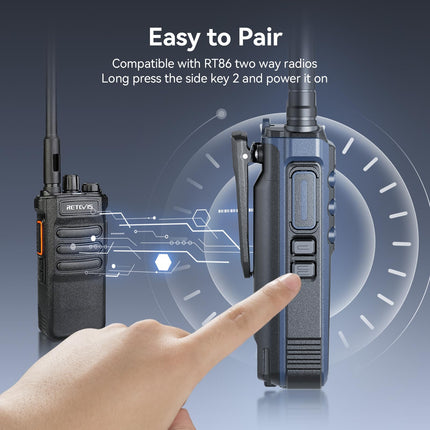 Retevis RT86A Long-Range Walkie-Talkies, Rugged Two-Way Radio with Microphone, Group Call, Easy Pairing, for the Construction Industry (2 Pack)