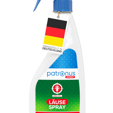 Patronus Lice Repellent Spray for Textiles &amp; Environment [500ml] Effective lice spray with natural active ingredients - Lice environmental spray with immediate protection against lice - with a subtle citrus scent