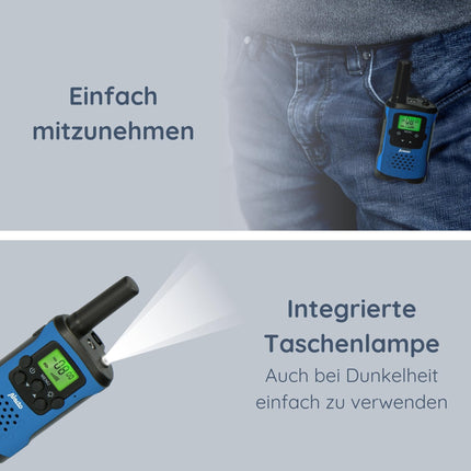 Alecto FR175BW - Walkie Talkies for children and adults - 2 radios with a range of 7 km - Blue