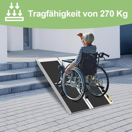 Herrselsam 91x73cm wheelchair ramp load capacity up to 270KG wheelchair ramp with non-slip surface portable wheelchair ramp wheelchair folding ramp for home steps stairs door opening