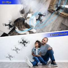 Mini Drone with 720P Camera for Kids, TEEROK RC FPV Quadcopter with WiFi Live Transmission, 2 Batteries, Long Flight Time, Altitude Hold, One Key Takeoff/Landing, Headless Mode, 3D Flips for Beginners